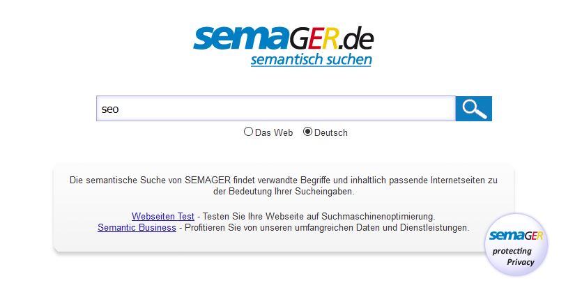 Например, для ключевого слова «SEO» Семагер находит 95 процентов контента в термине поисковая оптимизация