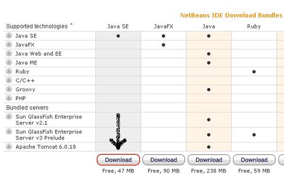 Существует много типов NetBeans, первый (хорошо) подходящий для ИТ-выпускников: